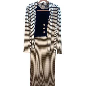 ZOE WOMENS XLARGE BLUE STRIPE TANK DRESS W/JACKET NEW